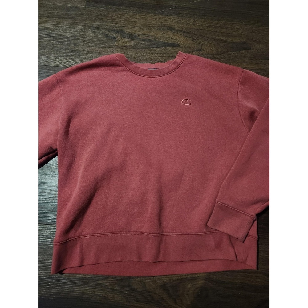 Champion Sweatshirt Mens Large muave Crew Neck Fleece Pullover Embroidered Logo